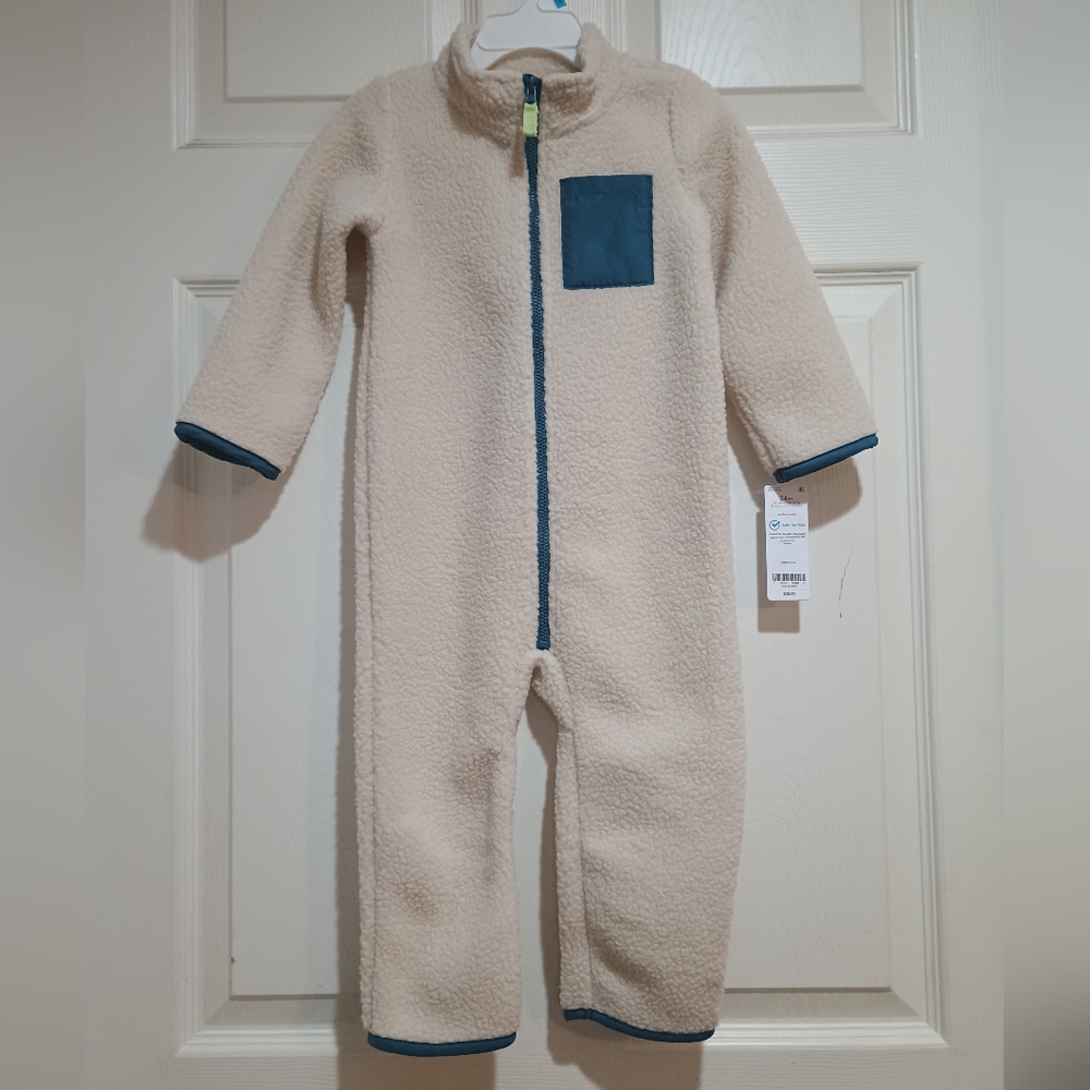 Nwt Carter's Cream Colored One Piece Zip Outfit 24 Months